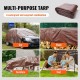 Comprar Lona protectora para exteriores 365,76x609,6 cm Lona impermeable de polietileno 16 mils, resistente a los rayos UV, a la temperatura con ojales reforzados para camión, autocaravana, barco, marró