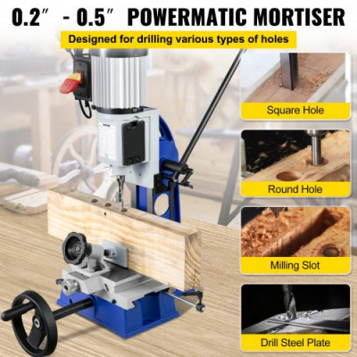 Máquina Embutidora con Banco de Trabajo Móvil para Trabajo de La Madera Perfecta para La Realización de Tenones Cuadrados Utilizar para Procesar Productos de Madera y Materiales Metálico