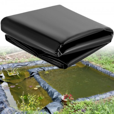 VEVOR Revestimiento para Estanques LLDPE 4,6x6m Revestimiento para Estanques Grosor de 0,5mm Capa Plegable Base de Membrana Fácil de Cortar para Estanques de Peces, Juegos Acuáticos, Cascadas, Fuentes