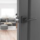 Buy Matte Black Interior Door Handle 10 Pack Door Handle with Lock Right-Left Reversible Handle Keyless 45° Rotation 118x23x55mm Handle for Bedroom Bathroom Toilet