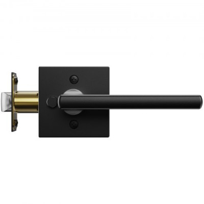 VEVOR Manija de Puerta Interior en Negro Mate 10 Uds. Manija de Puerta con Cerradura Manija Reversible Derecha-Izquierda sin Llave Rotación de 45° Mango de 118x23x55 mm para Dormitorio Baño Inodoro