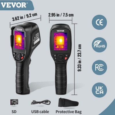 Cámara Termográfica Infrarrojos Portátil Resolución 240x180 píxeles Cámara de Imágenes Térmicas por Infrarrojos Rango de Temperatura de -20 a 450 Centígrados Cámara Termográfica Digital 64G