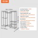 Buy Clothes Rack with 8 Shelves and 4 Bars Free Standing Clothes Rack 174 x 45 x 180 cm Load 360 kg Adjustable and Removable Steel Clothes Rack for Storing Clothes, Shoes, Boxes in the Bedroom