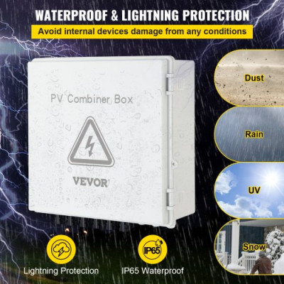 Caja Combinadora PV 15A 6 Circuitos Plástico IP65 para Kit de Panel Solar