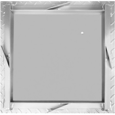 Tapa para Arqueta 60 x 60 cm Tapa Pozo de Placa de Acero Galvanizado, Marco de 67 x 67 cm Cubierta Adecua Cisterna Tapa de Cisterna con Altura de 4 cm y Color Plata, para Piso Interior de Barco