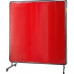 Cortinas de Soldadura Pantallas de Soldadura Vinilo Ignífugo de 6 \'x 6\' (183cm x 183cm) con Marco Rojo