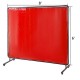 Buy Welding Curtain 183 x 244 cm Welding Protection Curtain with 4 Wheels, Flame Resistant Vinyl Material, Welding Curtain with High UV Protection against Sparks, Red