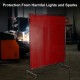 Buy Welding Protection Curtain with 3 Panels, 183 x 183 cm, Flame Retardant Vinyl Welding Protection Blanket, Red, Welding Screen with Frame, Wheels and Cable Ties against Harmful Rays