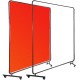 Buy Welding Protection Curtain with 3 Panels, 183 x 183 cm, Flame Retardant Vinyl Welding Protection Blanket, Red, Welding Screen with Frame, Wheels and Cable Ties against Harmful Rays