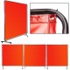 Buy Welding Protection Curtain with 3 Panels, 183 x 183 cm, Flame Retardant Vinyl Welding Protection Blanket, Red, Welding Screen with Frame, Wheels and Cable Ties against Harmful Rays