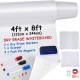 Koop Whiteboard droog uitwisbaar papier 8x4 voet zelfklevend muurkrijtbord met 3 markeringen Dik whiteboardpapier PET-materiaal, gemakkelijk te schrijven en te wissen voor kantoor, thuis of op school