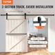 Buy Sliding Barn Door Hardware Kit 96" Sliding Door Track for Single Door Width 4-42" Thickness 1.28"-1.78" Load 330lbs Silent Pulley J Shape for Home