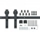 Buy Sliding Barn Door Hardware Kit 96" Sliding Door Track for Single Door Width 4-42" Thickness 1.28"-1.78" Load 330lbs Silent Pulley J Shape for Home