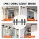 Buy Sliding Barn Door Hardware Kit 96 Inch Sliding Door Track for Double Doors Width 4-42 Inch Thickness 1.28-1.78 Inch Load 330lbs Silent Pulley I Shape for Home