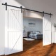 Buy Sliding Barn Door Hardware Kit 96 Inch Sliding Door Track for Double Doors Width 4-42 Inch Thickness 1.28-1.78 Inch Load 330lbs Silent Pulley I Shape for Home