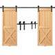 Buy Sliding Barn Door Hardware Kit 96 Inch Sliding Door Track for Double Doors Width 4-42 Inch Thickness 1.28-1.78 Inch Load 330lbs Silent Pulley I Shape for Home