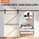 Buy Sliding Barn Door Hardware Kit 96" Sliding Door Track for Single Door Width 4-3/4"-4-1/2" Thickness 1.2-1.77" Load 330lbs Silent Pulley I Shape for Home