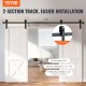 Buy Sliding Barn Door Hardware Kit 96 Inch Sliding Door Track for Double Doors Width 4-42 Inch Thickness 1.28-1.78 Inch Load 330lbs Silent Pulley J Shape for Home