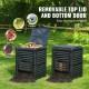 Koop Tuincomposter 300 L BPA-vrije compostbak voor buiten met deksel, bodemdeur, grote capaciteit, eenvoudig te installeren voor het verzamelen van bladeren, composteren en snel creëren van vruchtbare grond