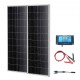 Koop Monokristallijne zonnepaneelset 200 W 2 zonnepanelen en laadregelaar Hoog rendement monokristallijne fotovoltaïsche module 23% waterdicht IP68 voor thuis, camper, boot, off-grid