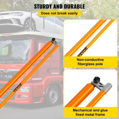 VEVOR Varilla telescópica para medir altura rango de varilla medidora de altura de carga 140-457 cm fibra de vidrio con poste ajustable no conductora con bolsa de transporte para transporte en camión