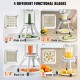 Buy Professional Manual Multifunction Vegetable Cutter with 4 Stainless Steel Blades 12.7/6.4/9.5mm and 6 Replacement Blades for Slicing Fruit Sticks Kitchen Restaurant