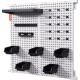 Comprar Kit organizador de pared para garaje, tablero perforado, 25 piezas, 814x814 mm, 150 kg