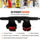 Buy Work Belt Tools with Suspenders 29 Pockets Adjustable Waist Belt 1680D Polyester 736.6-1371.6mm for Carpenters Electricians Plumbers DIY Gardening, Black