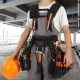 Buy Work Belt Tools with Suspenders 29 Pockets Adjustable Waist Belt 1680D Polyester 736.6-1371.6mm for Carpenters Electricians Plumbers DIY Gardening, Black