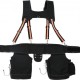 Buy Work Belt Tools with Suspenders 29 Pockets Adjustable Waist Belt 1680D Polyester 736.6-1371.6mm for Carpenters Electricians Plumbers DIY Gardening, Black