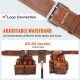 Buy Work Belt Tools with Suspenders 19 Pockets Adjustable Genuine Leather Waist Belt 736.6-1371.6mm for Carpenters Electricians Plumbers DIY Gardening, Brown