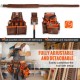 Buy Work Belt Tools with Suspenders 19 Pockets Adjustable Genuine Leather Waist Belt 736.6-1371.6mm for Carpenters Electricians Plumbers DIY Gardening, Brown