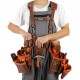 Buy Work Belt Tools with Suspenders 19 Pockets Adjustable Genuine Leather Waist Belt 736.6-1371.6mm for Carpenters Electricians Plumbers DIY Gardening, Brown