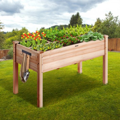 Cama de jardín elevada con madera de abeto 120x58x76cm para Flores Vegetales