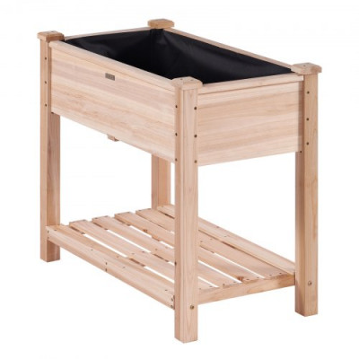 Cama de jardín elevada con madera de abeto 86x46x76cm para Flores Vegetales