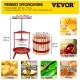 Comprar Prensa de Vino de Frutas 4,8 Gal/18 L Prensa de Vino de Uvas con Cesta de Madera Prensa para Vino o Fruta, Marco de Hierro Fundido Revestido con Mango en T Ergonómico y 3 Pies de Apoyo Firmes