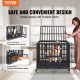 Buy Heavy Duty Dog Cage 37"x25"x32" Metal Pet Cage for Medium to Large Sized Pets with Lockable Wheels 3 Door Removable Tray for Indoor Outdoor