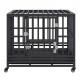 Buy Heavy Duty Dog Cage 37"x25"x32" Metal Pet Cage for Medium to Large Sized Pets with Lockable Wheels 3 Door Removable Tray for Indoor Outdoor