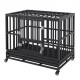 Buy Heavy Duty Dog Cage 37"x25"x32" Metal Pet Cage for Medium to Large Sized Pets with Lockable Wheels 3 Door Removable Tray for Indoor Outdoor