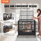 Buy Heavy Duty Dog Cage 107x77x94cm Metal Pet Cage for Medium to Large Sized Pets with Lockable Wheels 3 Door Removable Tray for Indoor Outdoor