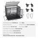 Comprar Jaula para Perros de Alta Resistencia Jaula de Metal de 107x77x94 cm para Mascotas de Tamaño Mediano a Grande con Ruedas con Cerradura Bandeja Extraíble de 3 Puertas para Interior y Exterior