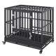 Comprar Jaula para Perros de Alta Resistencia Jaula de Metal de 107x77x94 cm para Mascotas de Tamaño Mediano a Grande con Ruedas con Cerradura Bandeja Extraíble de 3 Puertas para Interior y Exterior