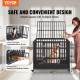 Buy Heavy Duty Dog Cage 47"x32"x39" Metal Pet Crate for Medium to Large Sized Pets with Locking Wheels 3 Door Removable Tray for Indoor Outdoor