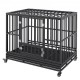 Comprar Jaula para Perros de Alta Resistencia Jaula de Metal de 119x81x99 cm para Mascotas de Tamaño Mediano a Grande con Ruedas con Bloqueo Bandeja Extraíble de 3 Puertas para Interior y Exterior