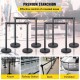 Buy Spacer Posts 8 pieces Height 90 cm Black Safety Barriers Spacer Post with 2 m Black Extendable Tape 4-Way Connection