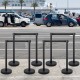 Buy Spacer Posts 8 pieces Height 90 cm Black Safety Barriers Spacer Post with 2 m Black Extendable Tape 4-Way Connection