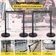 Buy Spacer Posts 4 pieces Height 90 cm Black Safety Barriers Spacer Post with Extendable Tape 4-Way Connection Barrier Posts