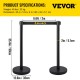 Buy Spacer Posts 4 pieces Height 90 cm Black Safety Barriers Spacer Post with Extendable Tape 4-Way Connection Barrier Posts