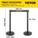 Buy Spacer Posts 6 pieces Height 90 cm Black Safety Barriers Spacer Post with 2 m Black Extendable Tape 4-Way Connection