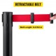 Buy Separator Posts 6 pieces Safety Barriers Height 90 cm Black Separator Post with 2 m Red Extendable Tape 4-Way Connection